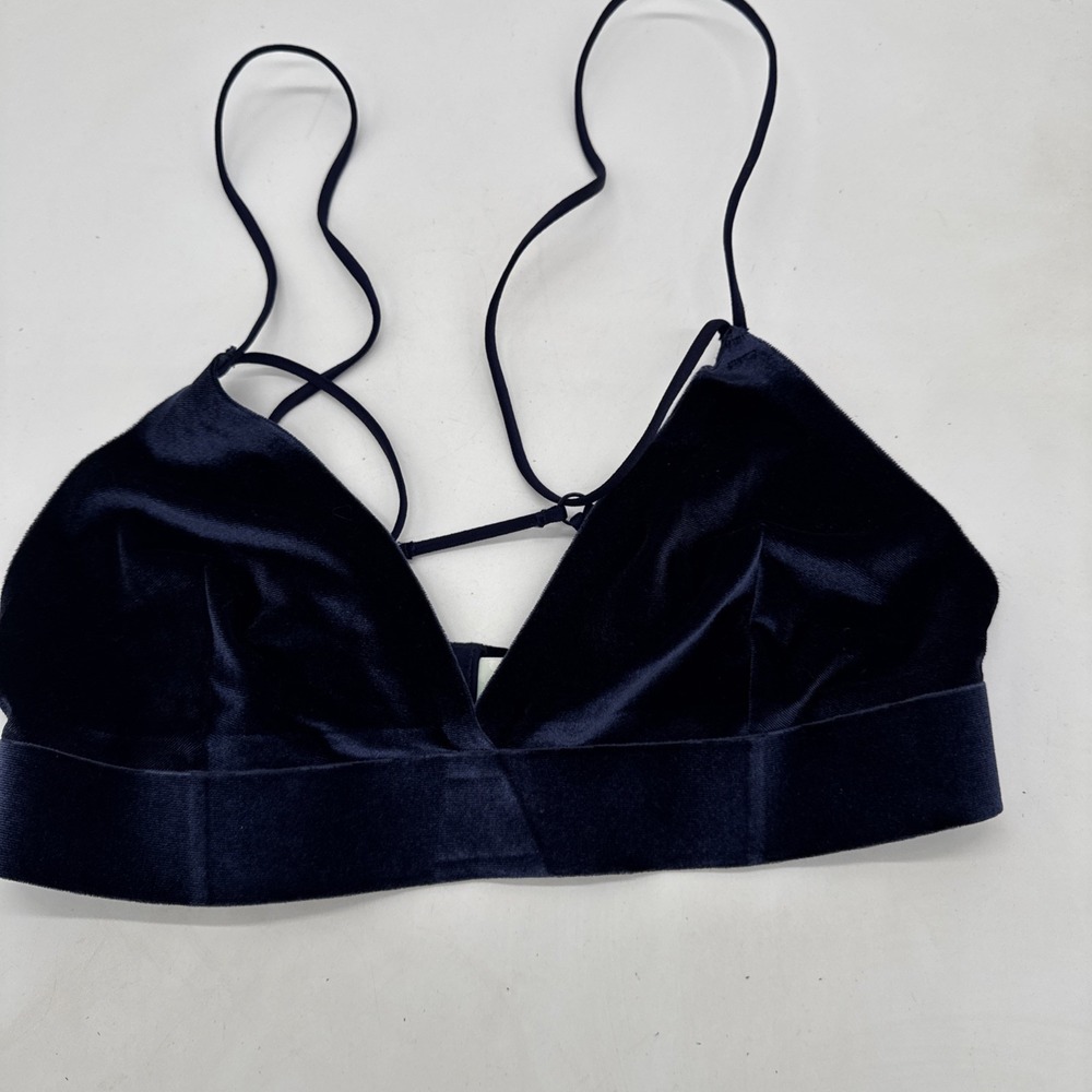 SHIMERA Blue Navy Dusk Lounge Bralette‎ Seamless Wirefree M Velvet